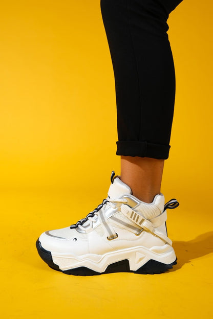 Seraphine - Bota deportiva blanca y azul marino (mujer)