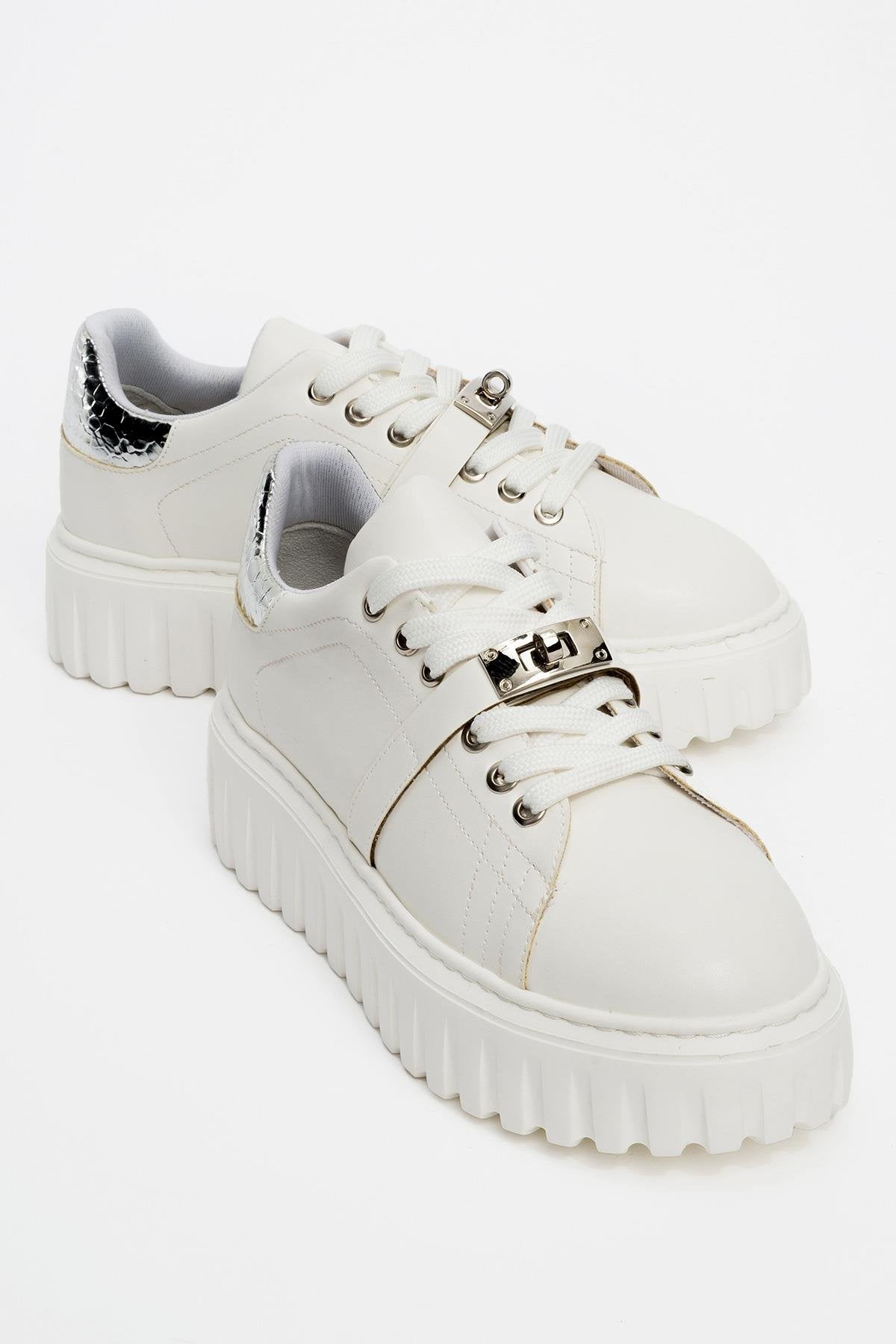 Andro - Zapatillas de plataforma blancas (Mujer)