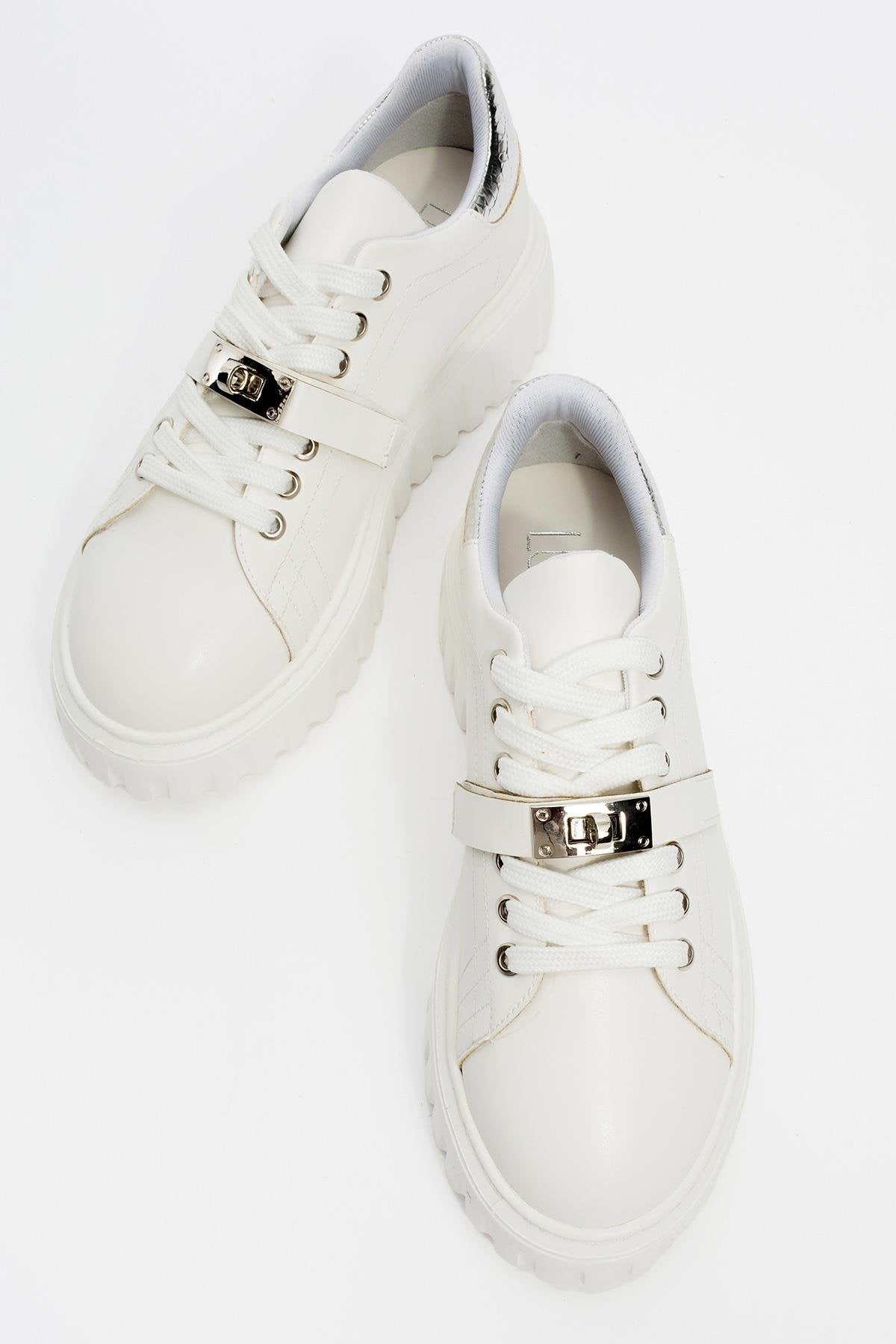 Andro - Zapatillas de plataforma blancas (Mujer)