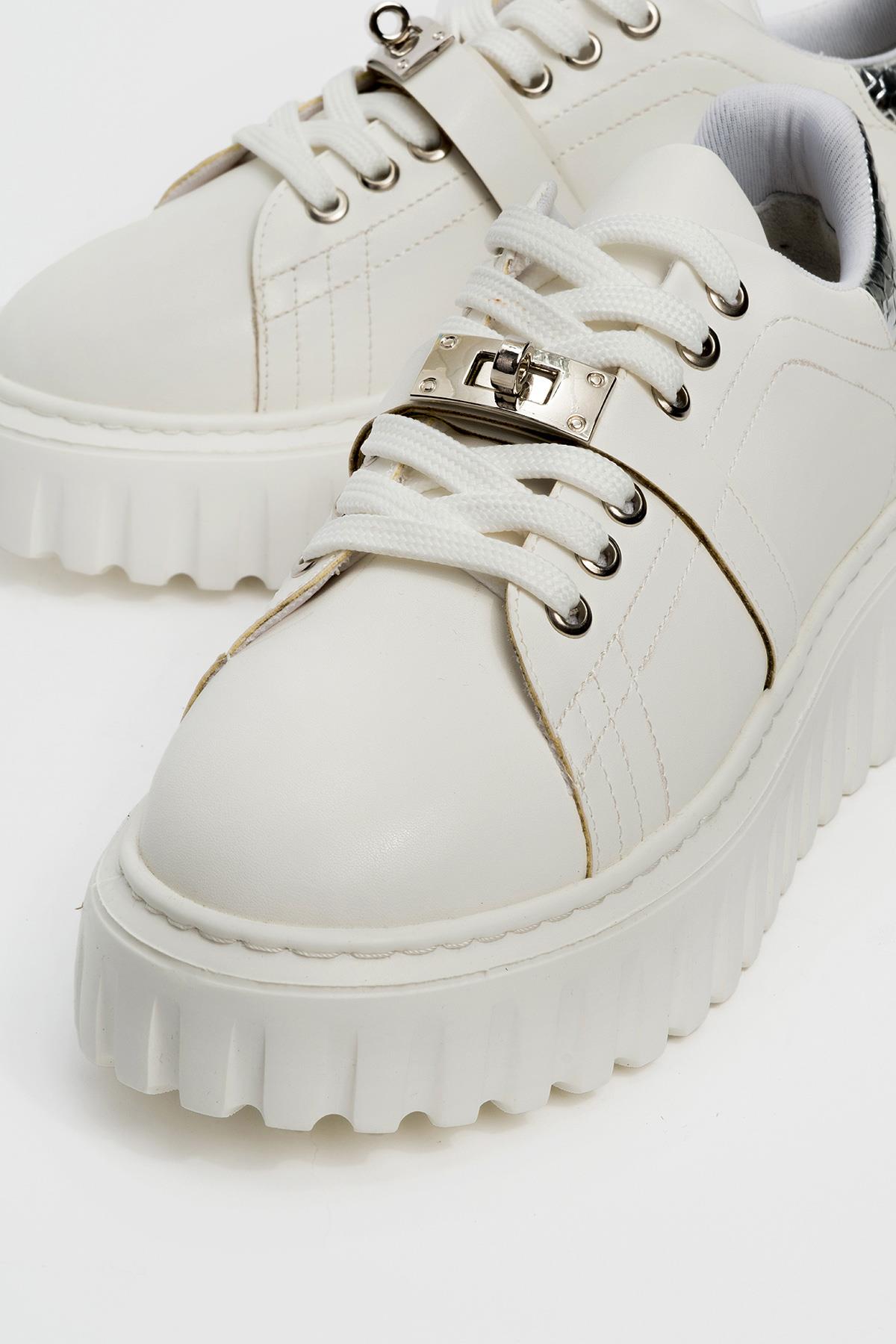 Andro - Zapatillas de plataforma blancas (Mujer)