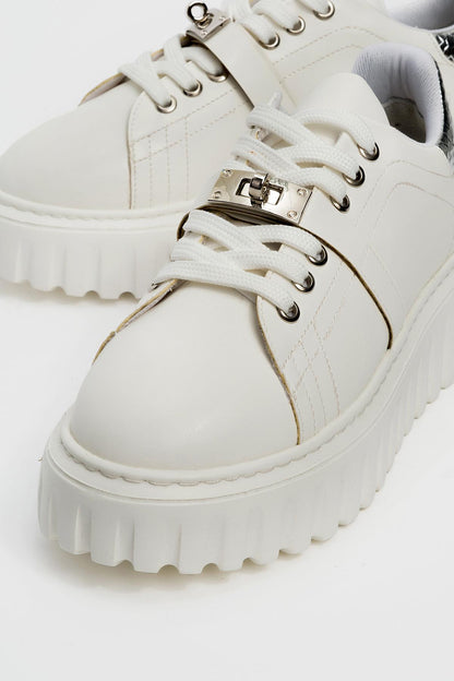 Andro - Zapatillas de plataforma blancas (Mujer)