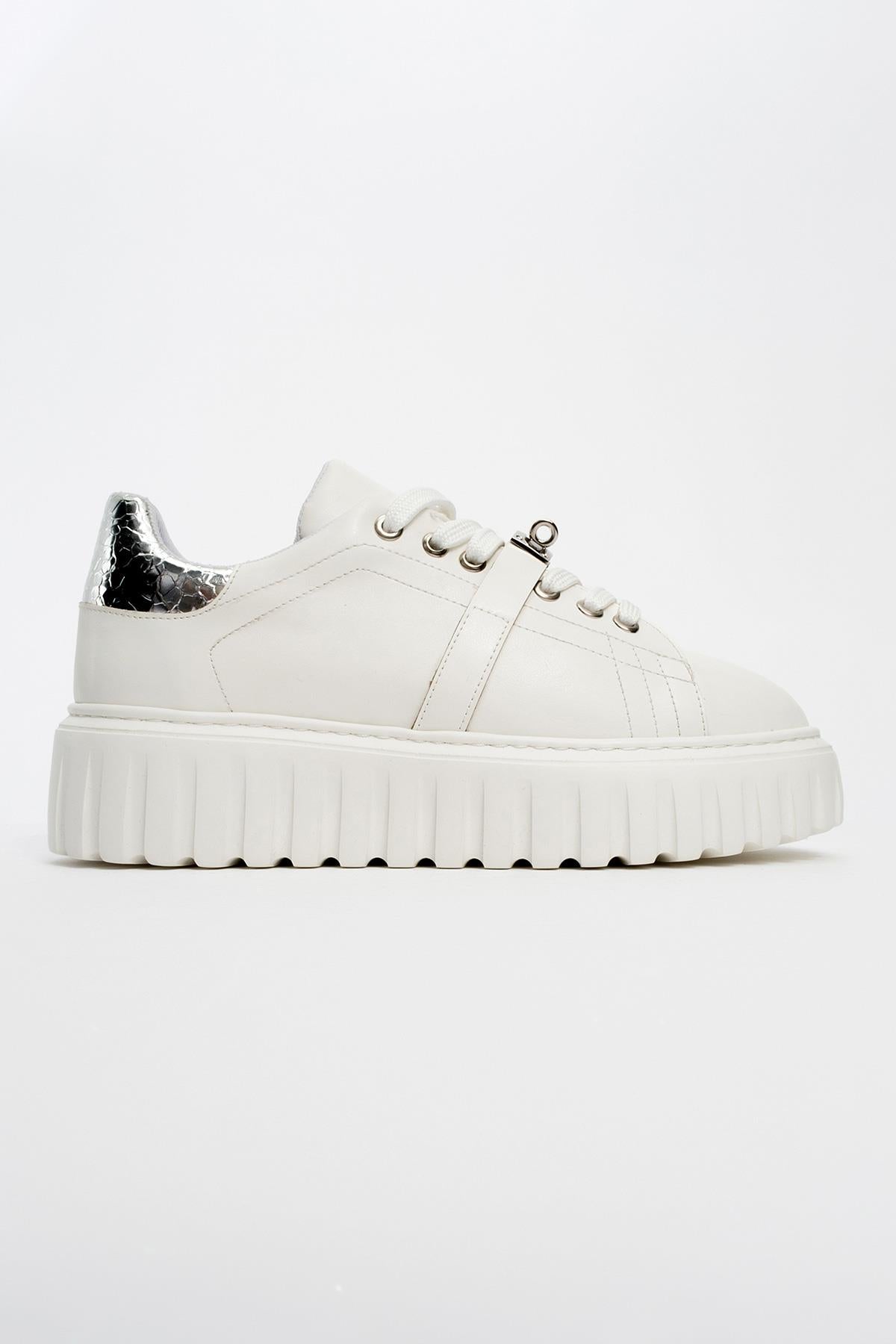 Andro - Zapatillas de plataforma blancas (Mujer)
