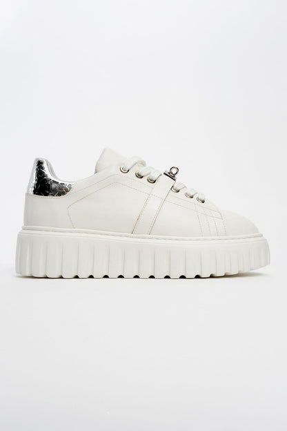 Andro - Zapatillas de plataforma blancas (Mujer)