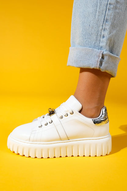 Andro - Zapatillas de plataforma blancas (Mujer)