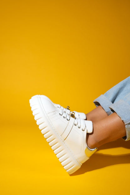 Andro - Zapatillas de plataforma blancas (Mujer)