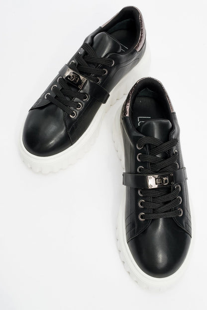 Andro - Black Platform Sneakers (Women)
