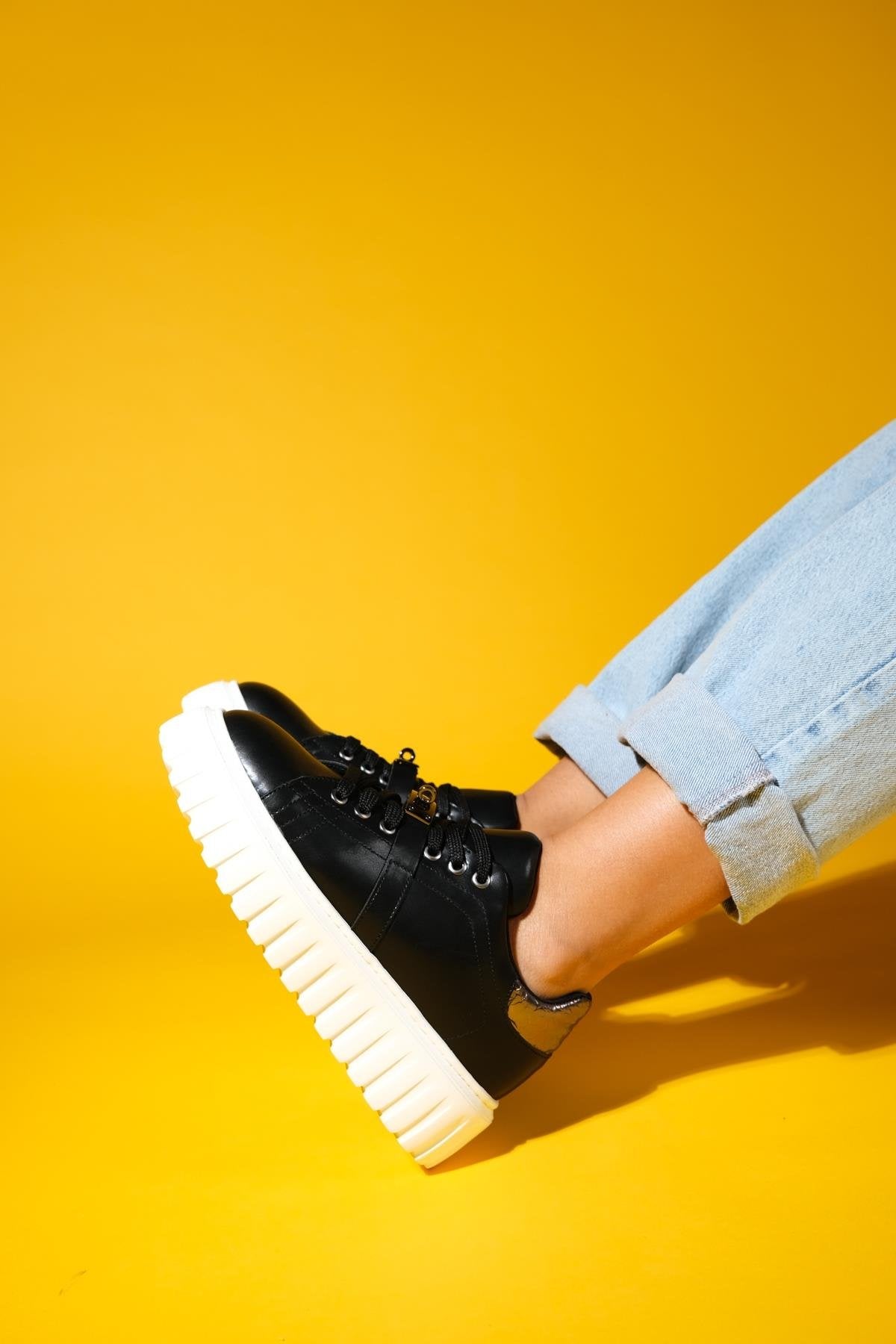 Andro - Black Platform Sneakers (Women)