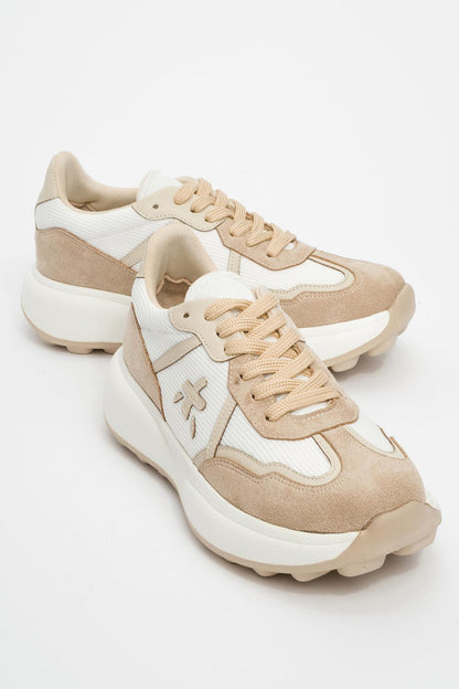 Nolton - Zapatillas Beige Blancas (Mujer)