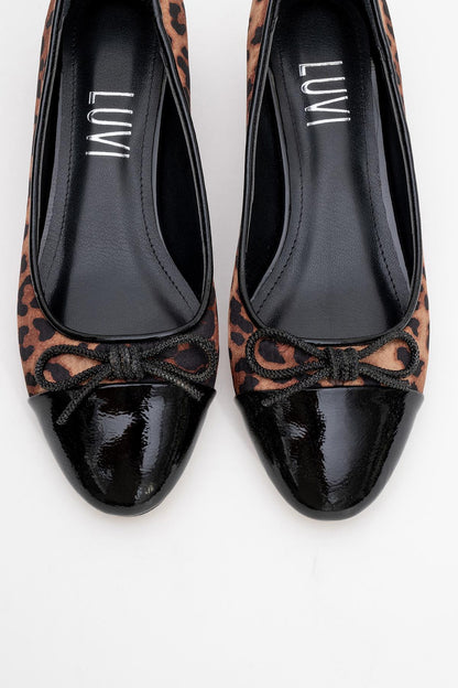 Julien Leopard Bow Detail Block Heel Flat (Mujer)