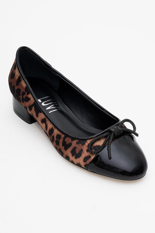 Julien Leopard Bow Detail Block Heel Flat (Women)