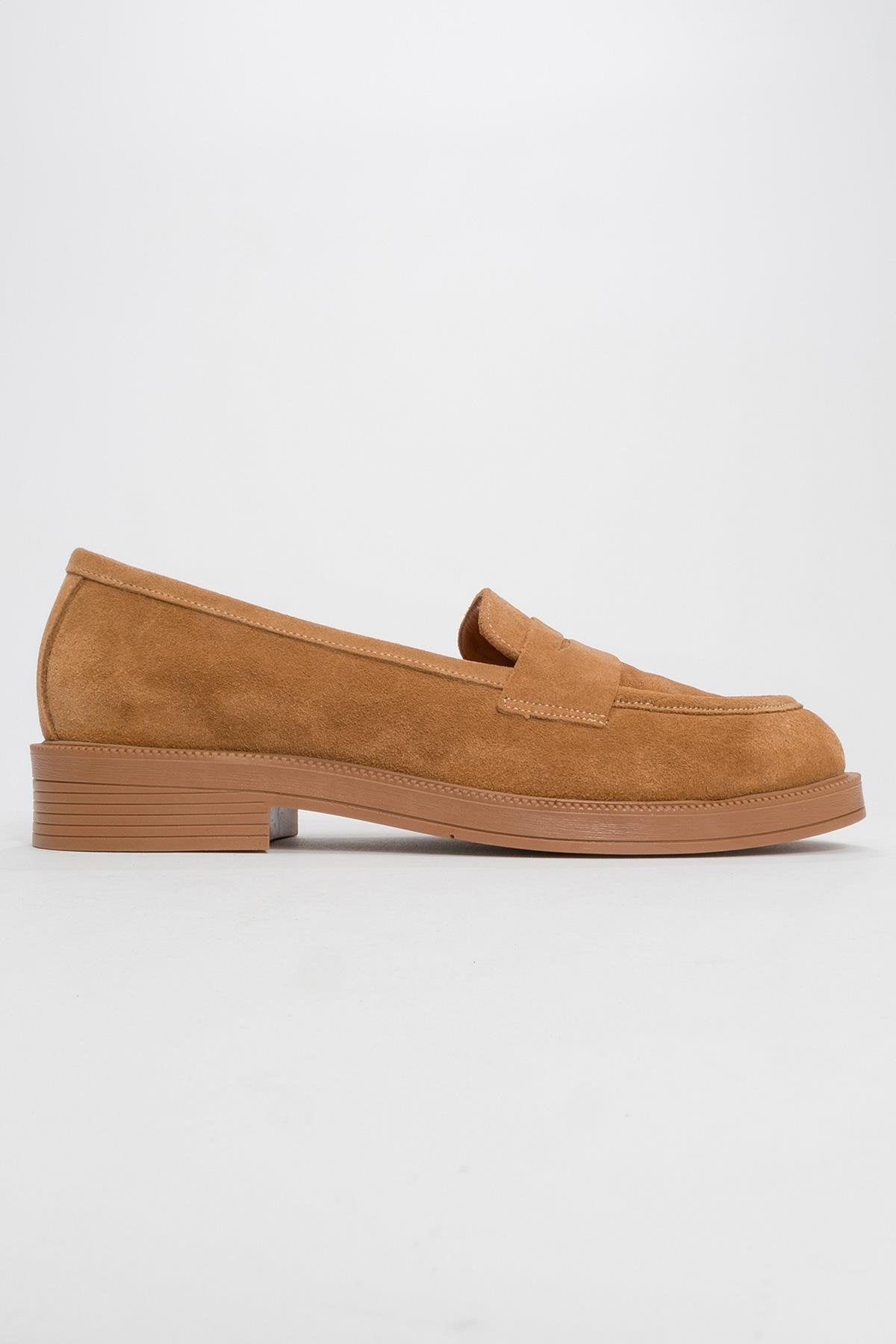 Bree - Mocasines de plataforma de cuero de ante color mostaza (Mujer)