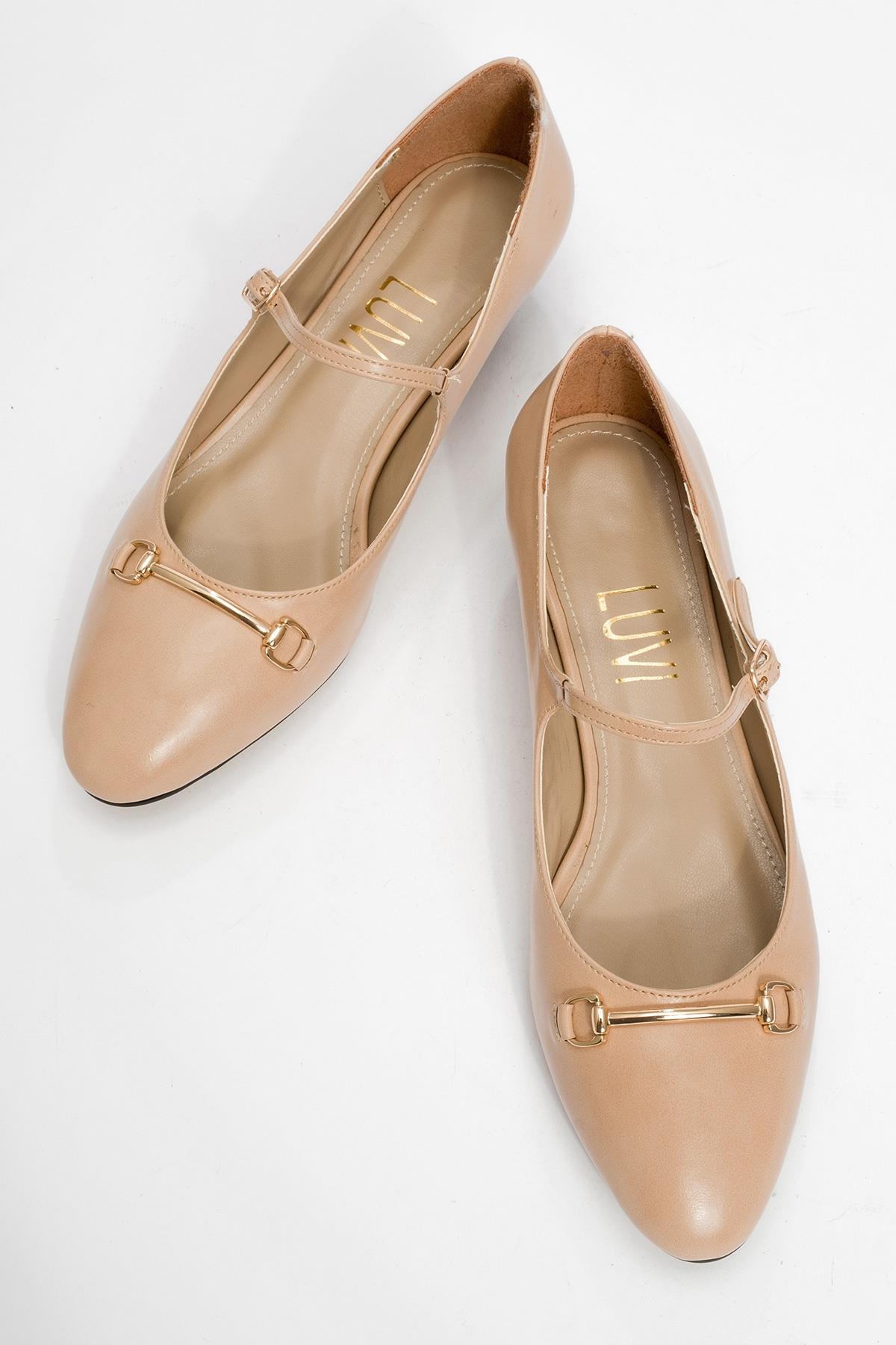 Ojen - Zapato de tacón bajo beige (Mujer)