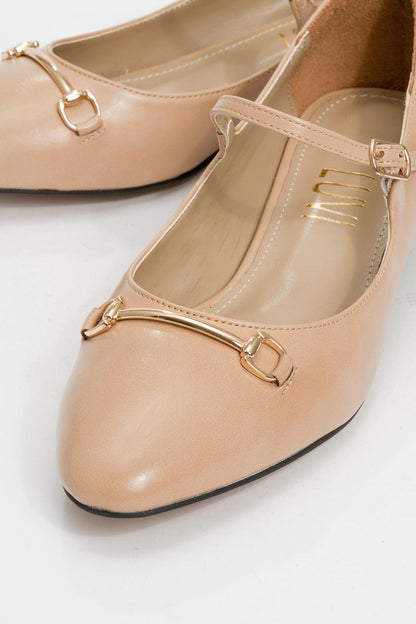 Ojen - Zapato de tacón bajo beige (Mujer)