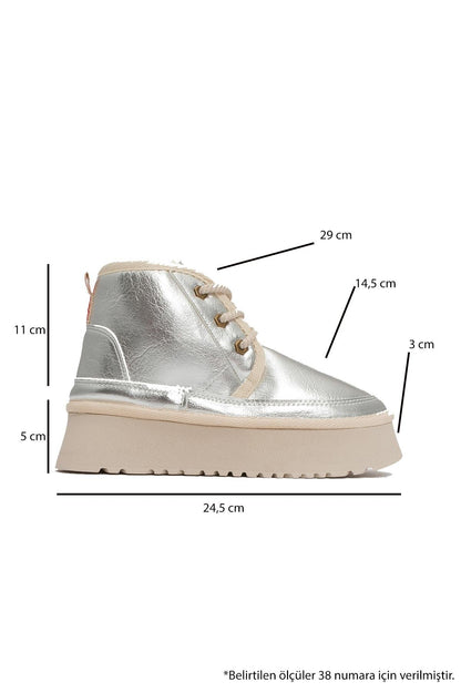 Ovela - Silver Chunky Sole Lace-Up Sport Boot (Women)
