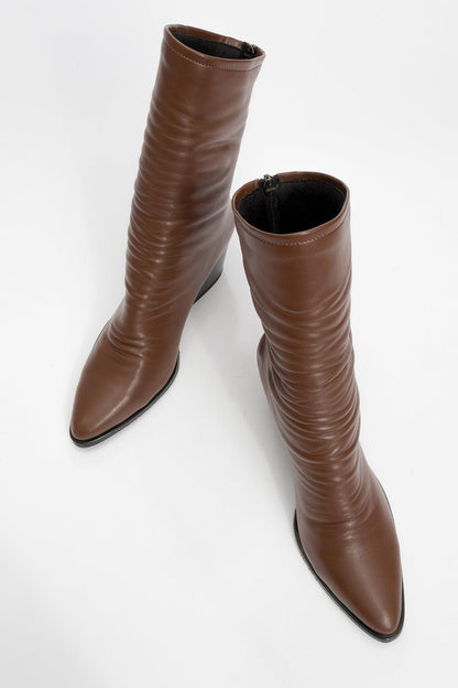Laval - Bota con tacón de bloque y cremallera trasera Cognac (Mujer)