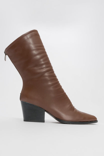 Laval - Bota con tacón de bloque y cremallera trasera Cognac (Mujer)