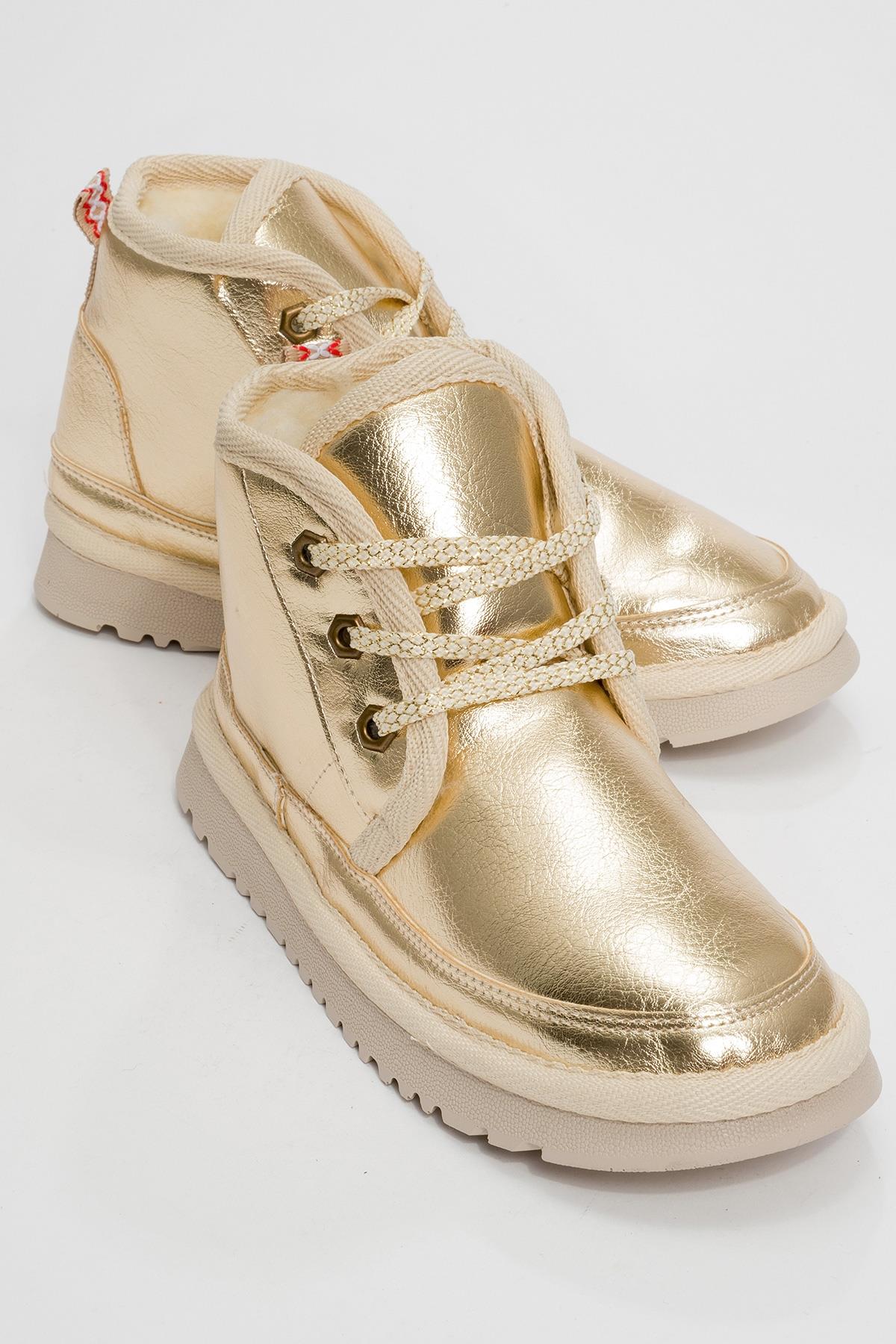 Mingo - Botín deportivo con cordones dorados (Mujer)