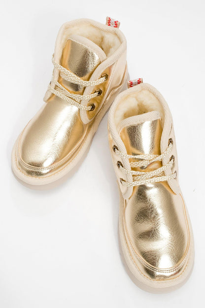 Mingo - Botín deportivo con cordones dorados (Mujer)