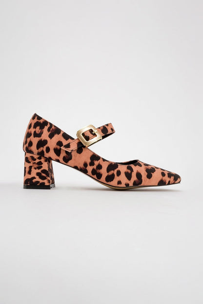 Dolva - Zapatos de tacón grueso Mary Jane con estampado de leopardo (Mujer)