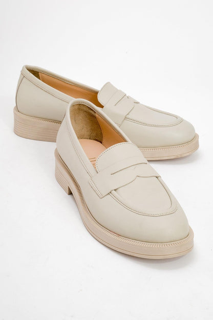 Bree - Mocasines de plataforma blancos de piel (Mujer)