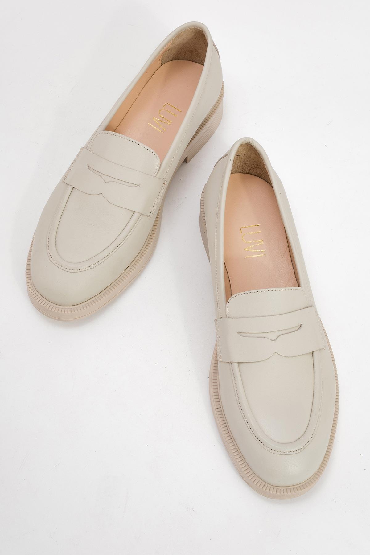 Bree - Mocasines de plataforma blancos de piel (Mujer)
