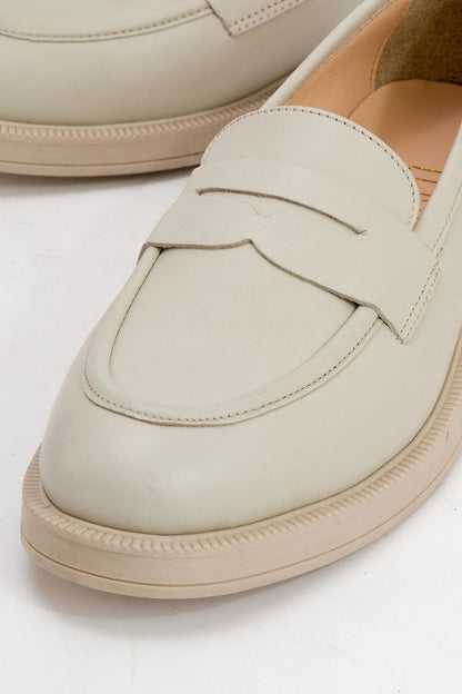 Bree - Mocasines de plataforma blancos de piel (Mujer)