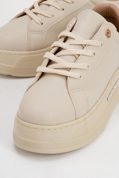 Poema - Zapatillas con Plataforma Adornadas Color Beige (Mujer)
