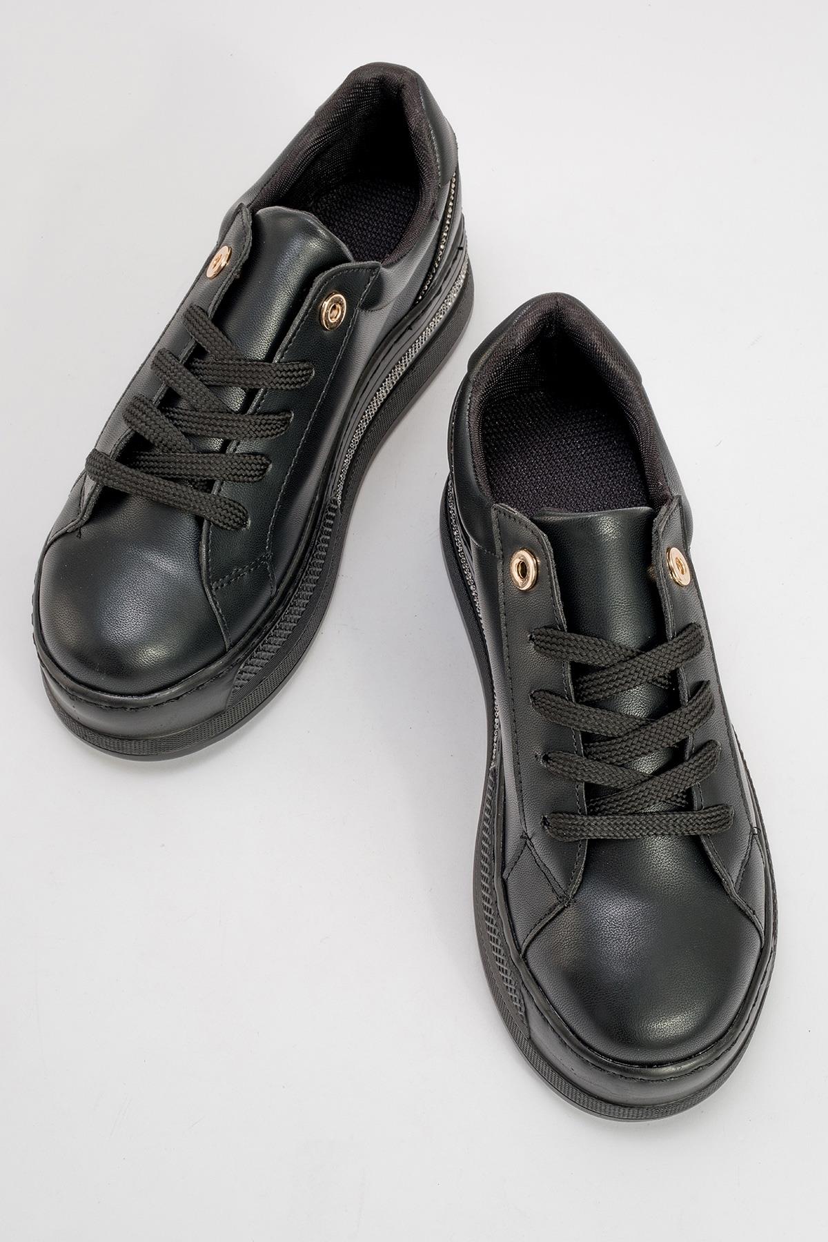 Poema - Zapatillas de plataforma negras adornadas (Mujer)
