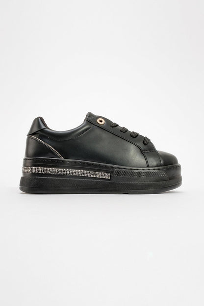 Poema - Zapatillas de plataforma negras adornadas (Mujer)