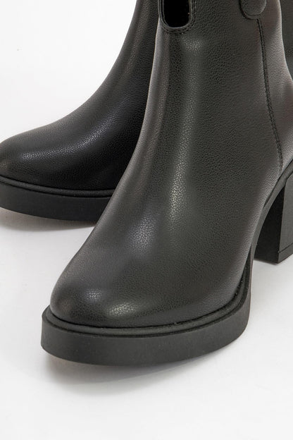Mier - Bota Gruesa Negra (Mujer)