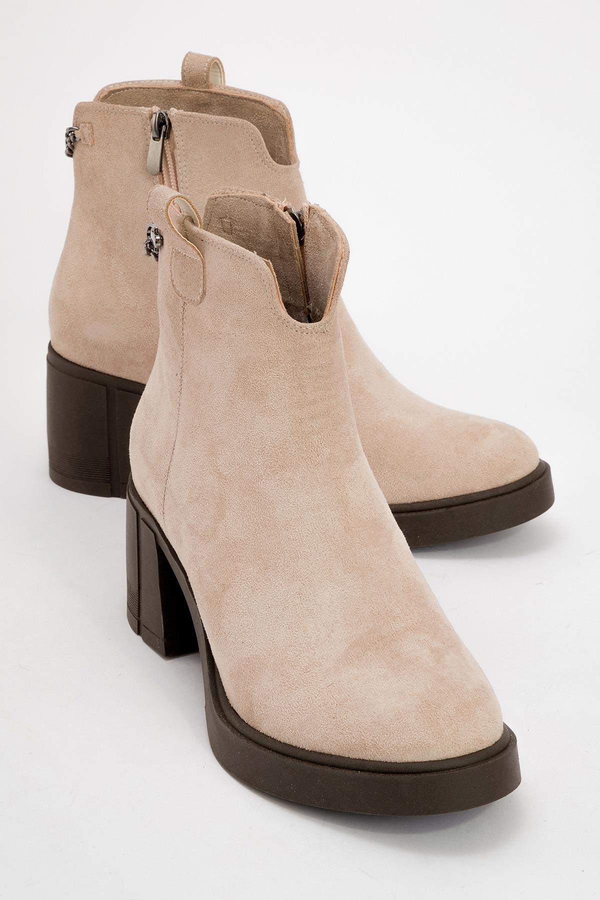 Mier - Botín grueso de ante beige (Mujer)