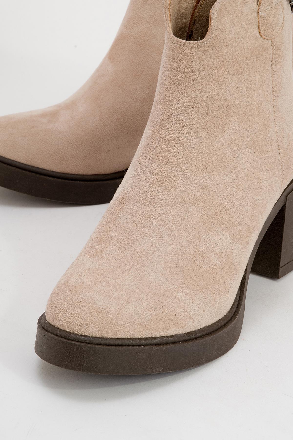Mier - Botín grueso de ante beige (Mujer)