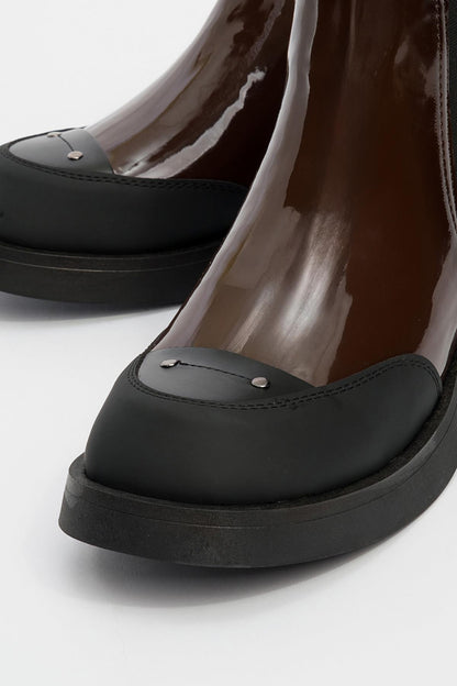 Albia - Brown Patent Zip Boot (Women)