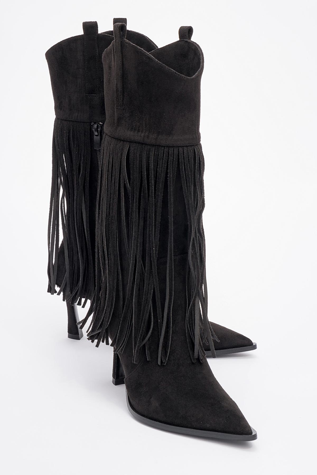 Gueras - Botín de punta con flecos negros (Mujer)