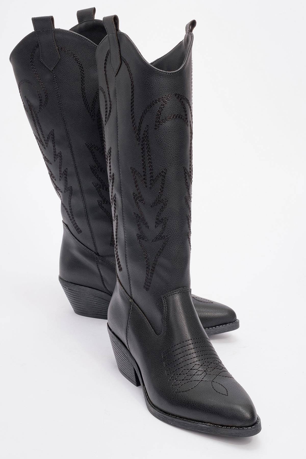 Liana - Bota vaquera negra con tacón de bloque (Mujer)