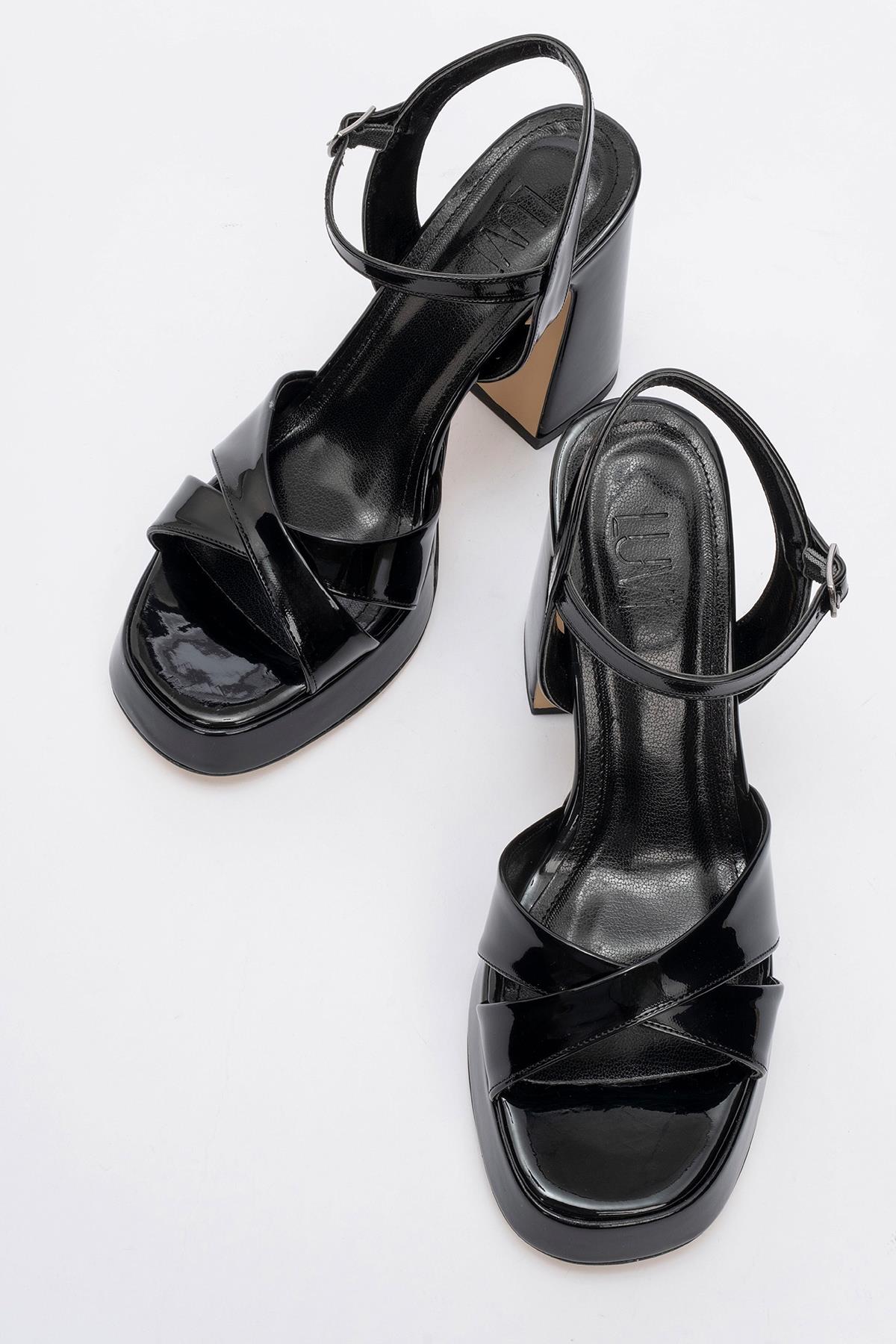Lello - Zapatos de tacón de plataforma de charol negro (Mujer)