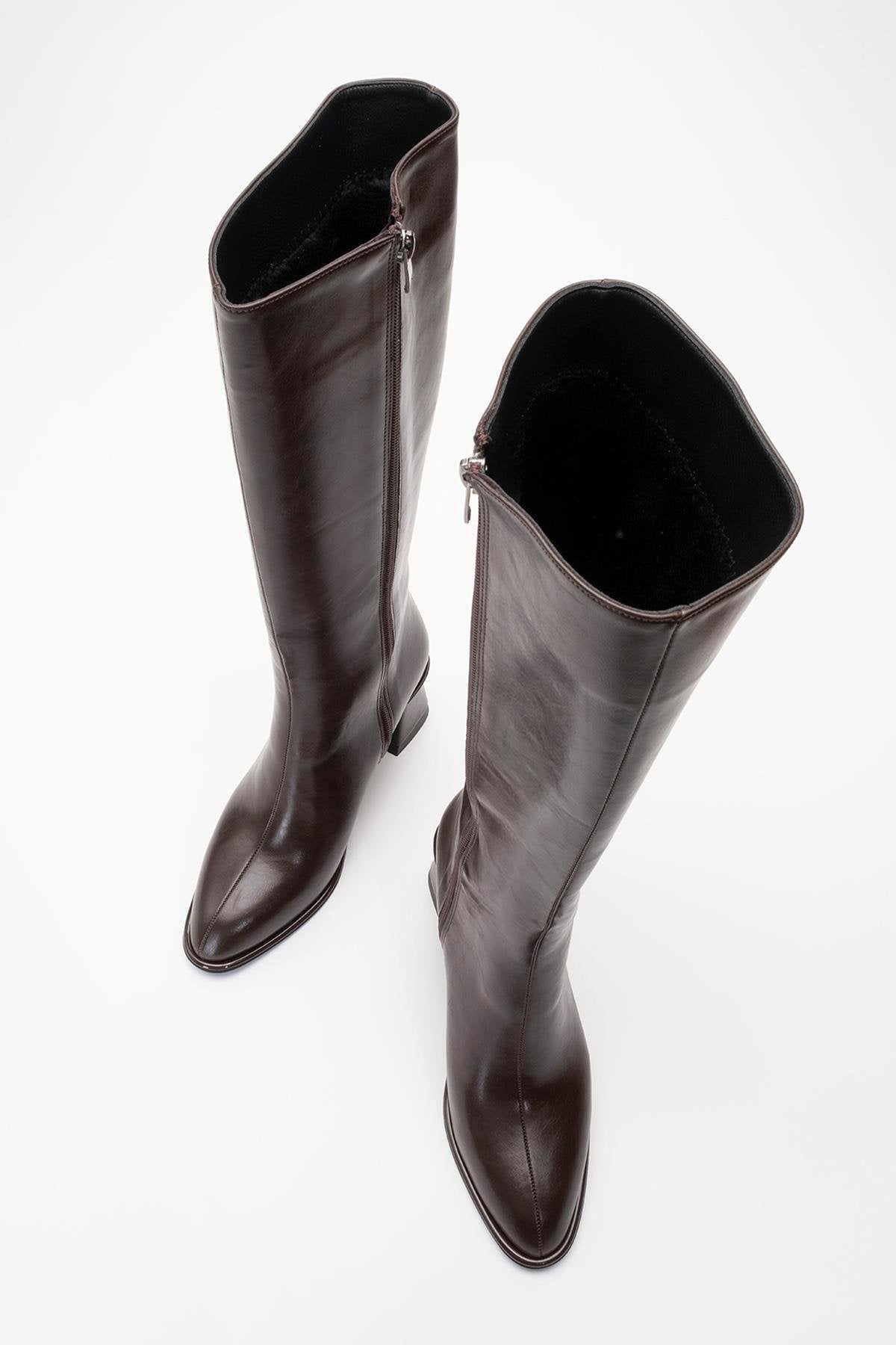 Paradis - Bota alta de tacón grueso color marrón (mujer)