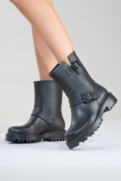 Zone - Bota de lluvia negra (mujer)