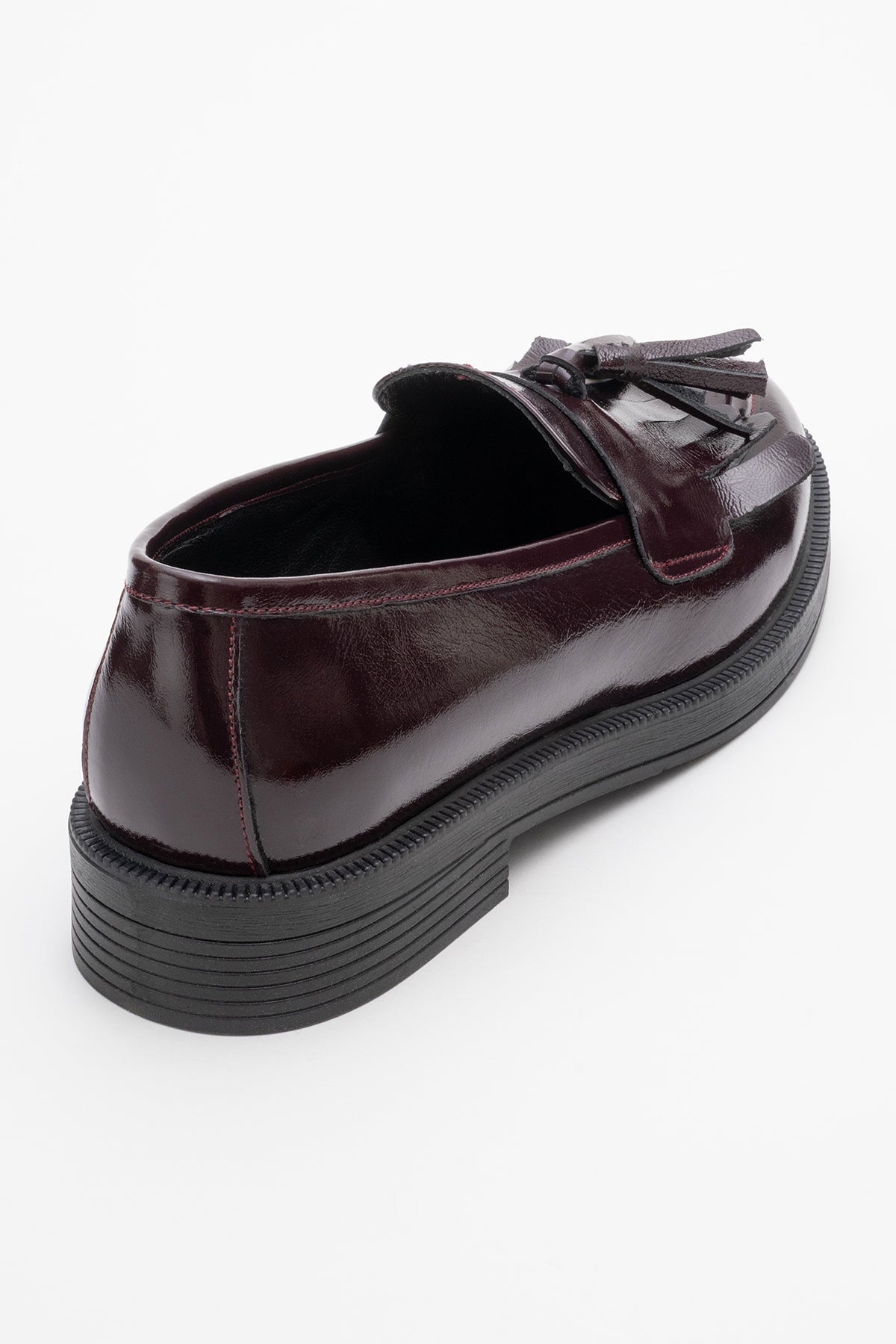 Milly - Burgundy Patent Leather Tassel Loafers
