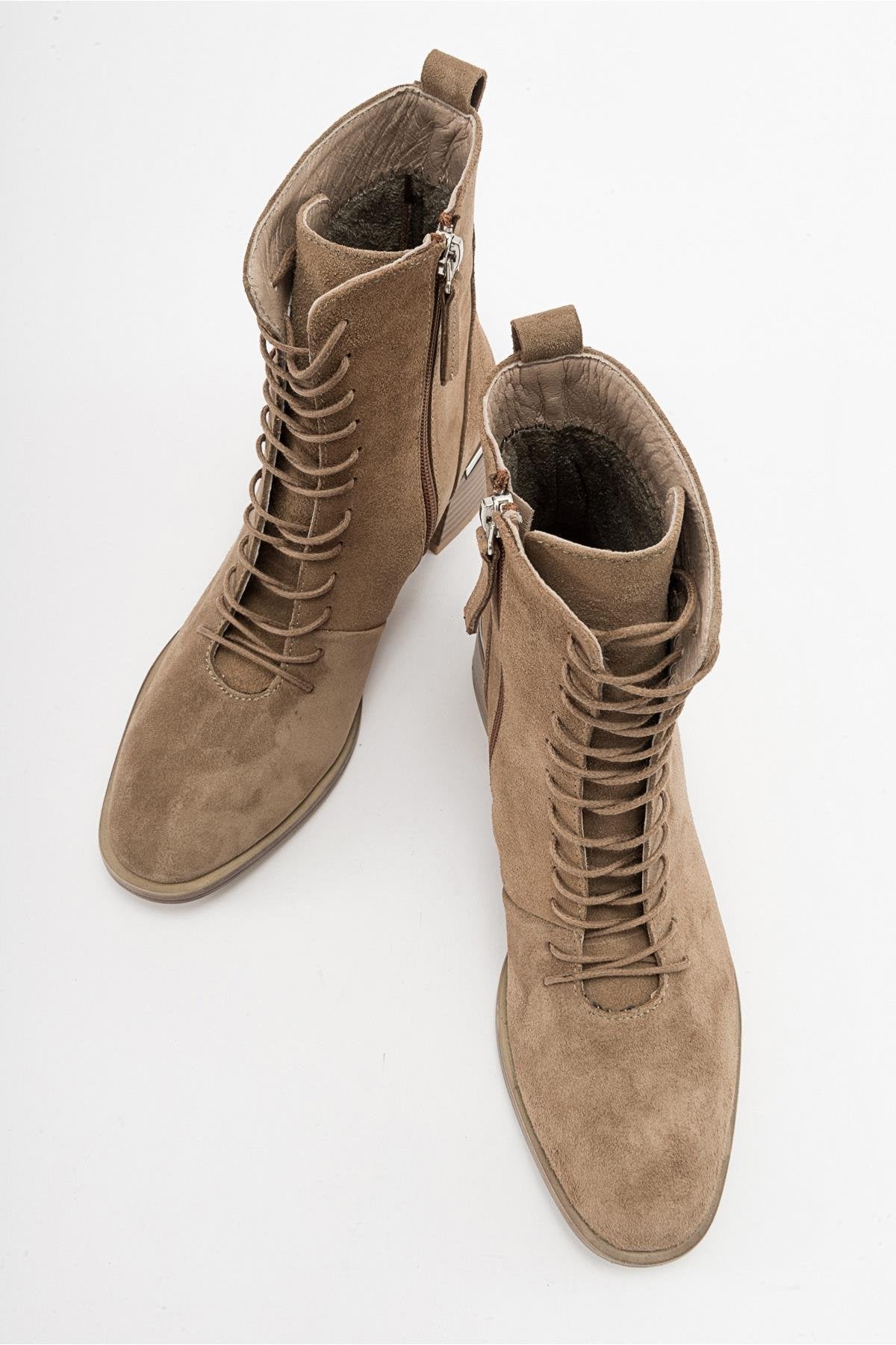 Gigi - Bota de cuero de gamuza coñac (Mujer)