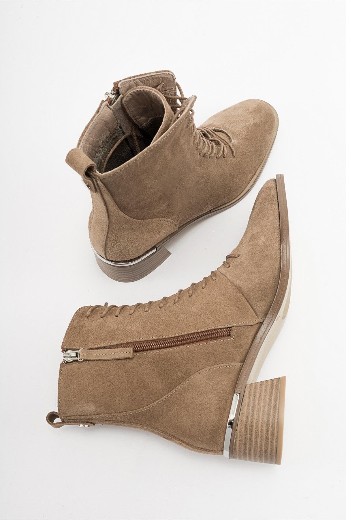 Gigi - Bota de cuero de gamuza coñac (Mujer)