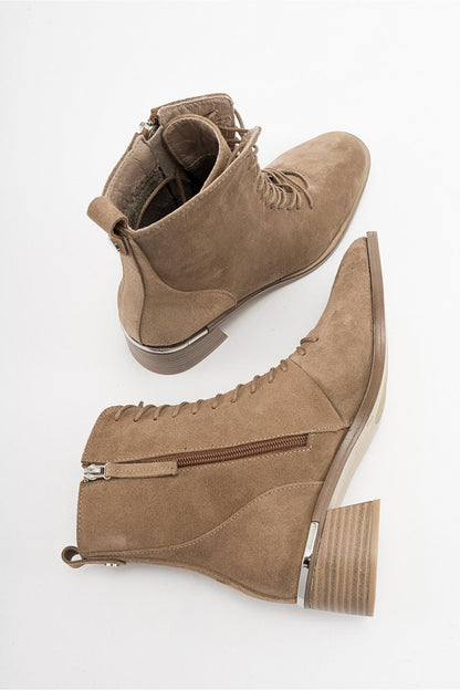 Gigi - Bota de cuero de gamuza coñac (Mujer)