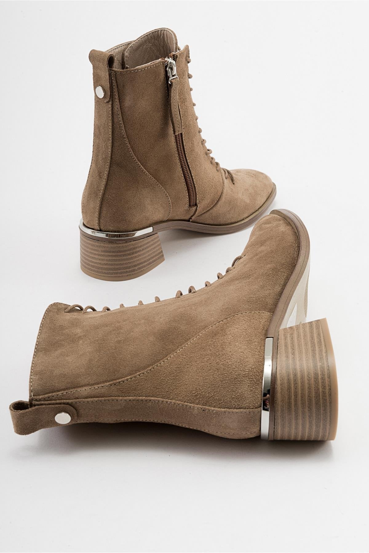 Gigi - Bota de cuero de gamuza coñac (Mujer)