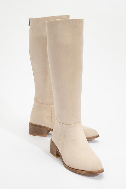 Bota alta hasta la rodilla Svetlo con cremallera trasera - Beige (Mujer)