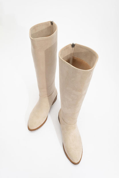 Bota alta hasta la rodilla Svetlo con cremallera trasera - Beige (Mujer)