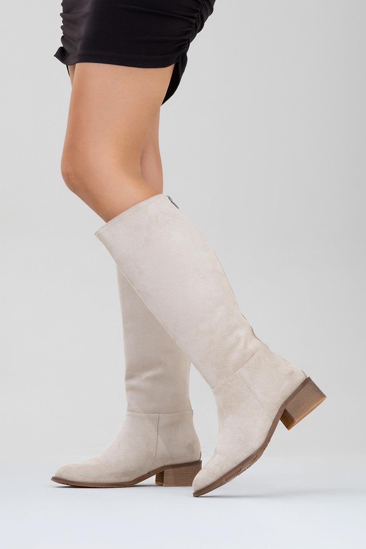 Bota alta hasta la rodilla Svetlo con cremallera trasera - Beige (Mujer)