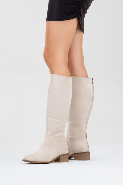 Bota alta hasta la rodilla Svetlo con cremallera trasera - Beige (Mujer)