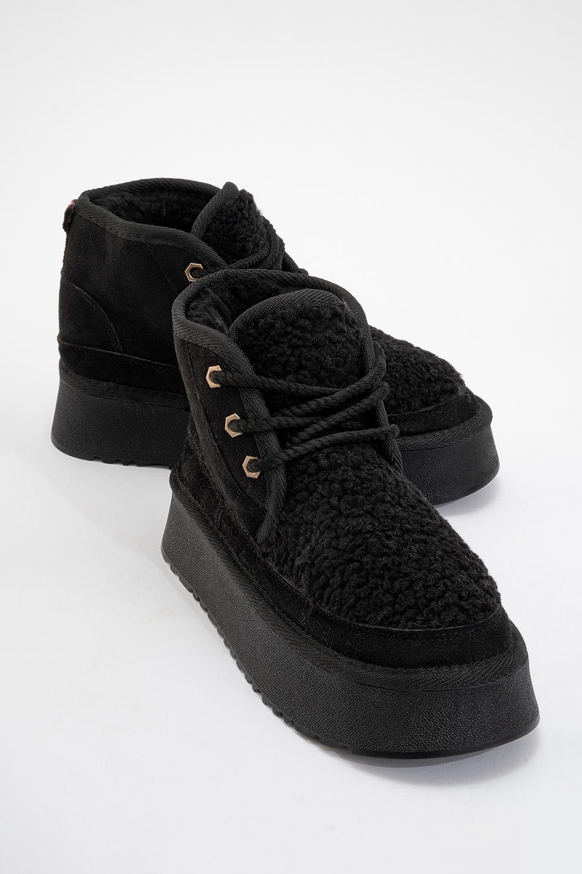 Tyson - Botín Negro con Cordones (Mujer)