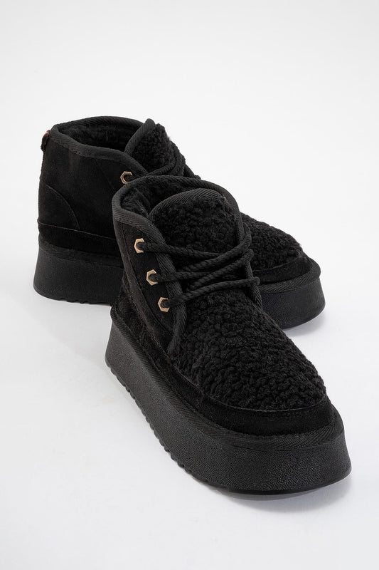 Tyson - Botín Negro con Cordones (Mujer)