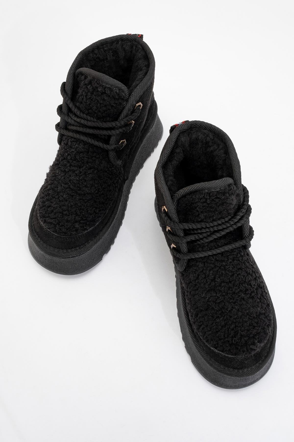 Tyson - Botín Negro con Cordones (Mujer)